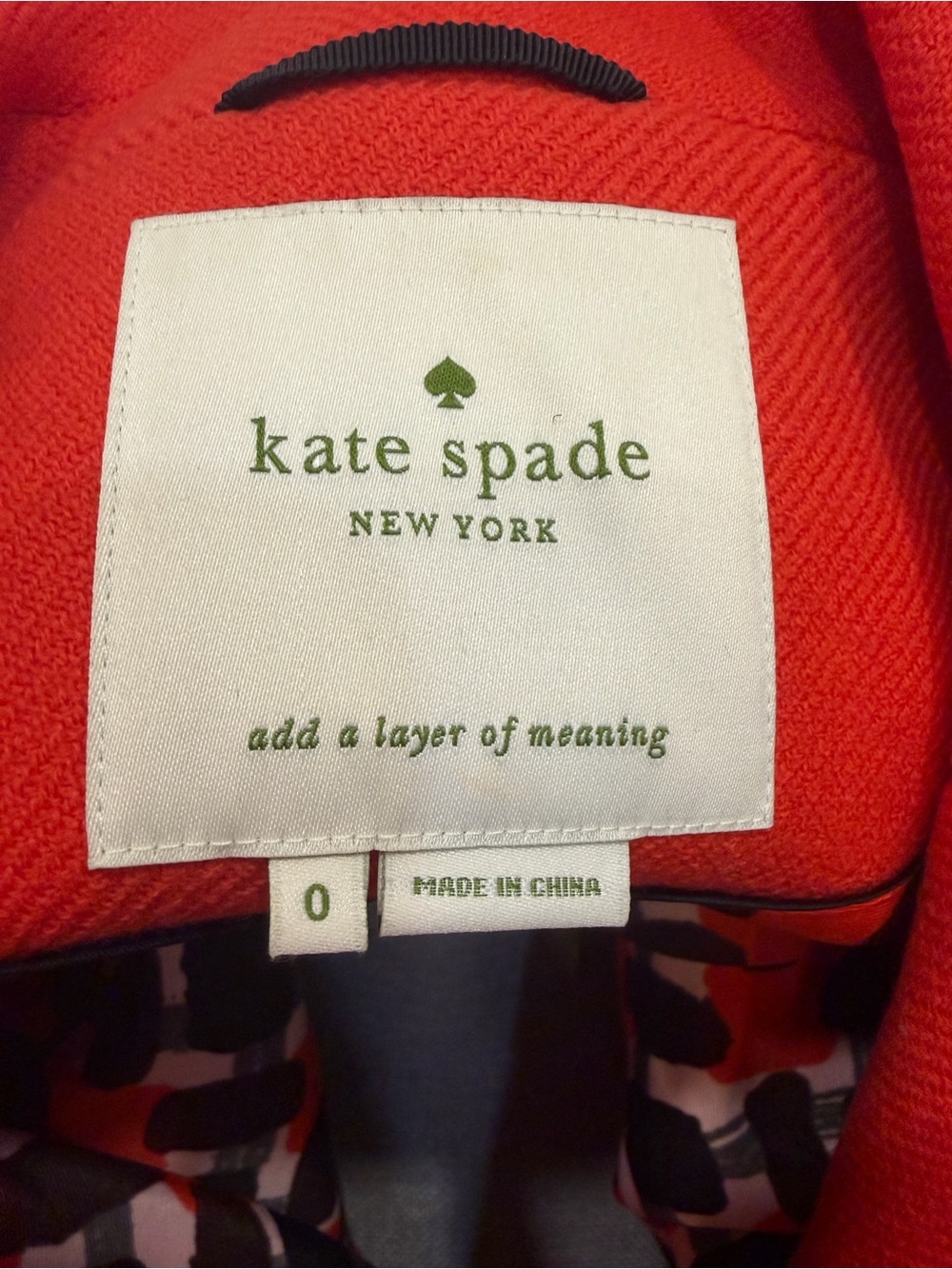 kate spade Vibrant Red Double-Breasted Wool Pea Coat - Picture 4 of 5